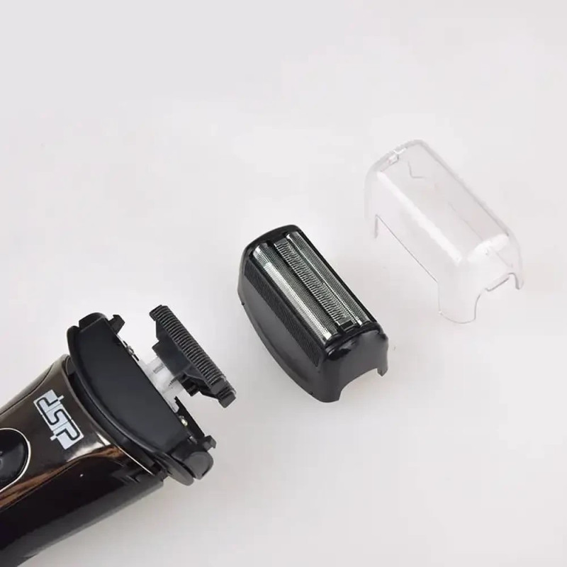 Електробритва акумуляторна з подвійними головками та індикатором зарядки для сухого та вологого гоління DSP IPX5 Black