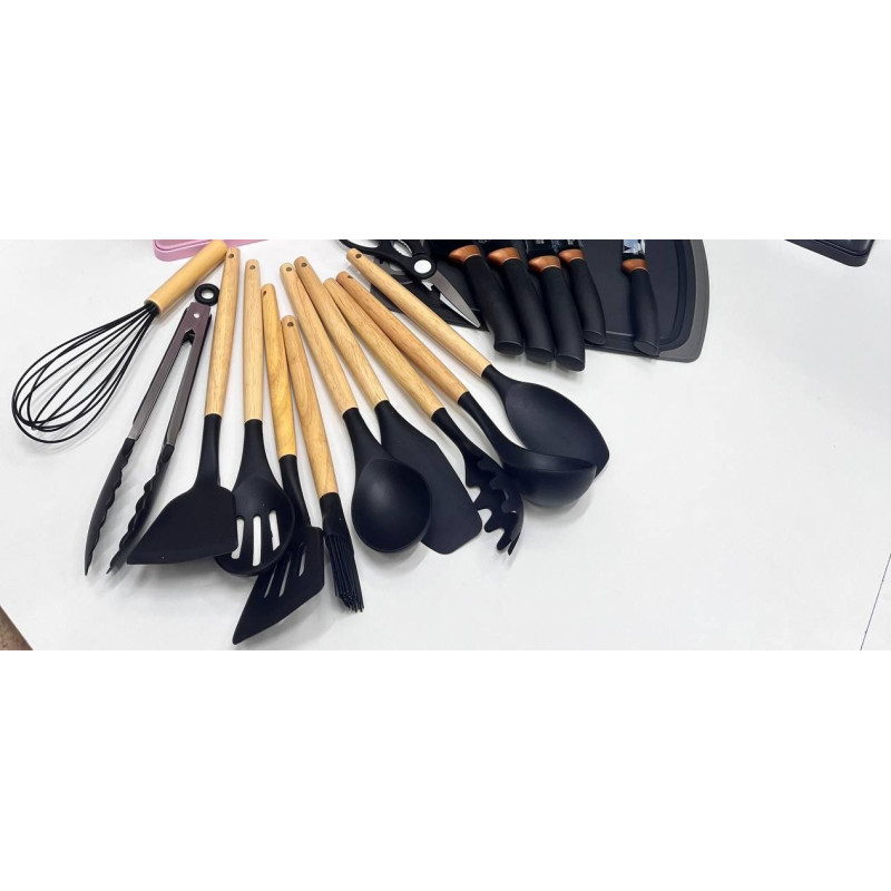 Набір кухонного приладдя Zepline з 19 предметів на підставці ZP-107 Black