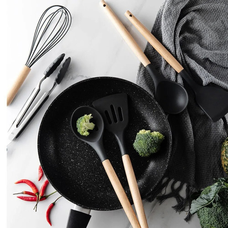 Набір кухонного приладдя Zepline з 19 предметів на підставці ZP-107 Black