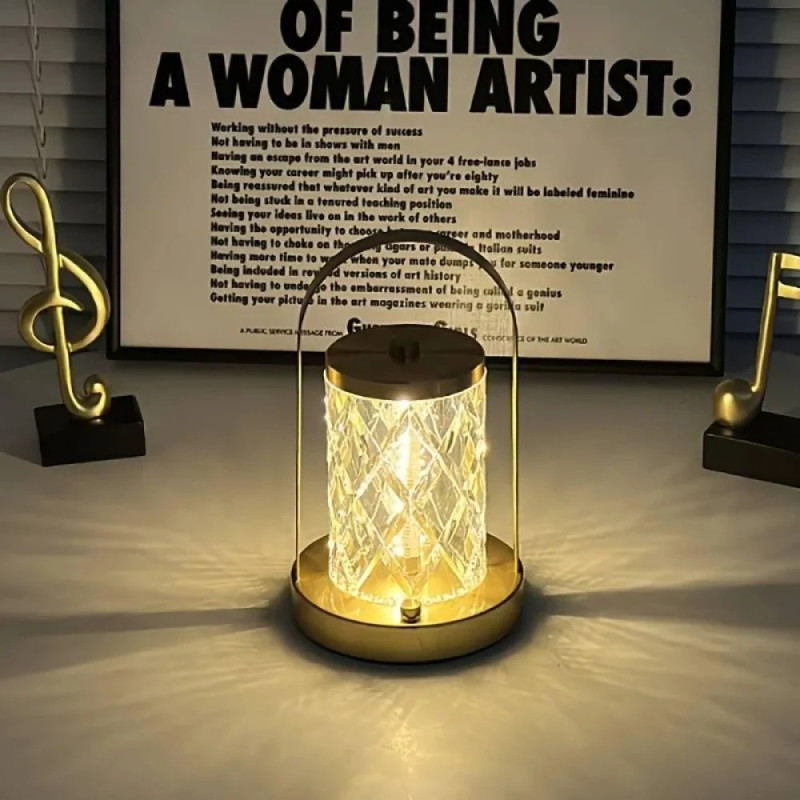 Настільна LED лампа-нічник акумуляторна 1500 мАч із сенсорним керуванням Fabol L270 Black Golden