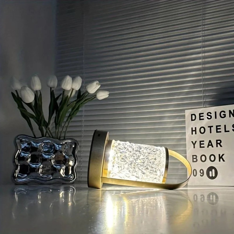 Настільна LED лампа-нічник акумуляторна 1500 мАч із сенсорним керуванням Fabol L270 Black Golden