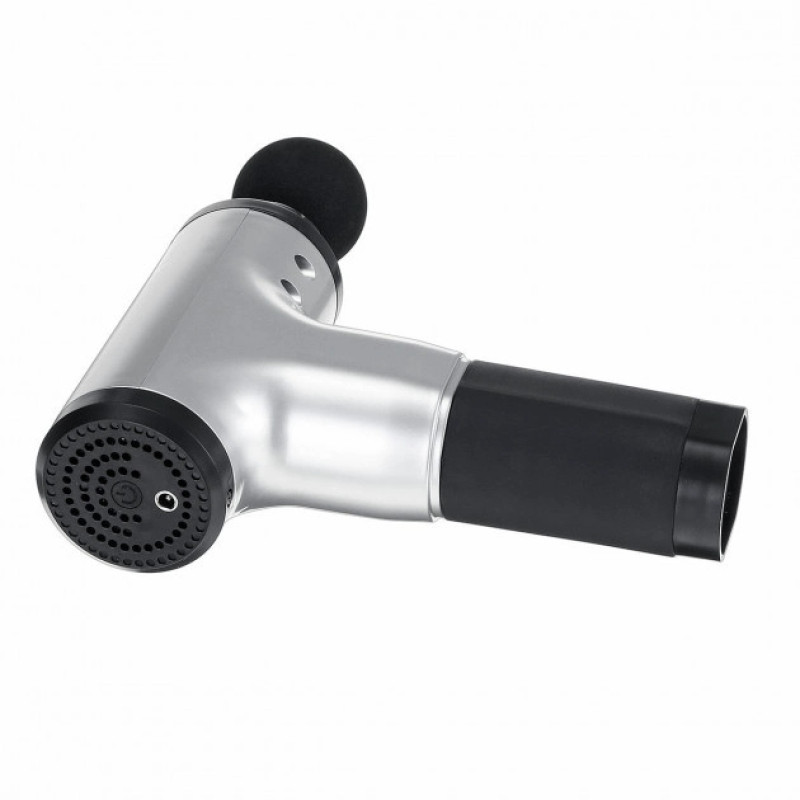 Портативний ручний вібромасажер для м'язів спини і плечей безпровідний Fascial Gun HF-280 White Портативний ручний вібромасажер для м'язів спини і плечей безпровідний Fascial Gun HF-280 White