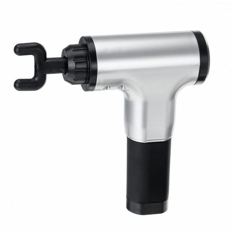 Портативний ручний вібромасажер для м'язів спини і плечей безпровідний Fascial Gun HF-280 White Портативний ручний вібромасажер для м'язів спини і плечей безпровідний Fascial Gun HF-280 White