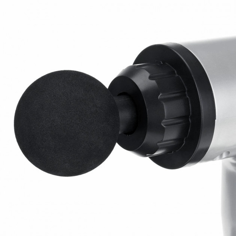 Портативний ручний вібромасажер для м'язів спини і плечей безпровідний Fascial Gun HF-280 White Портативний ручний вібромасажер для м'язів спини і плечей безпровідний Fascial Gun HF-280 White