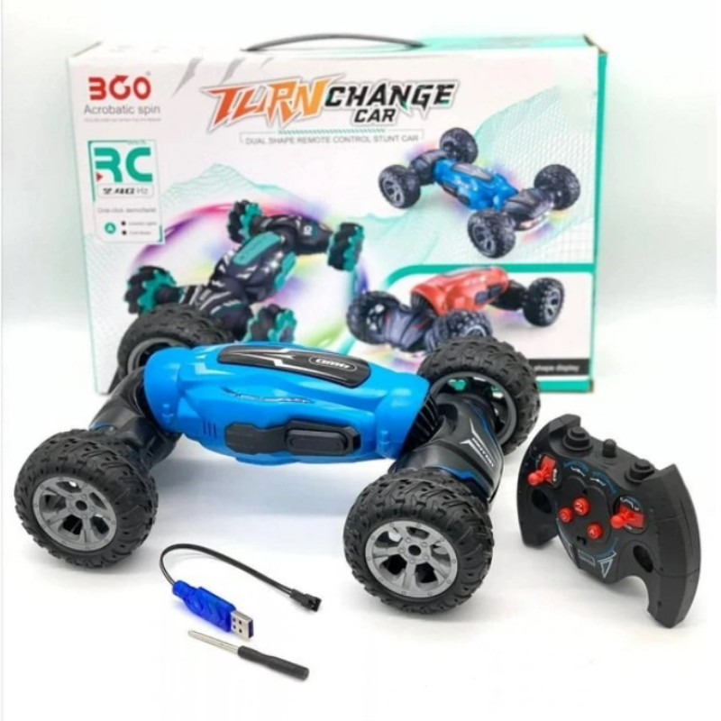 Трукова машинка перевертень радіокерована зі звуковими та світловими ефектами 32х20х7см Hyper Leopard 2 Blue