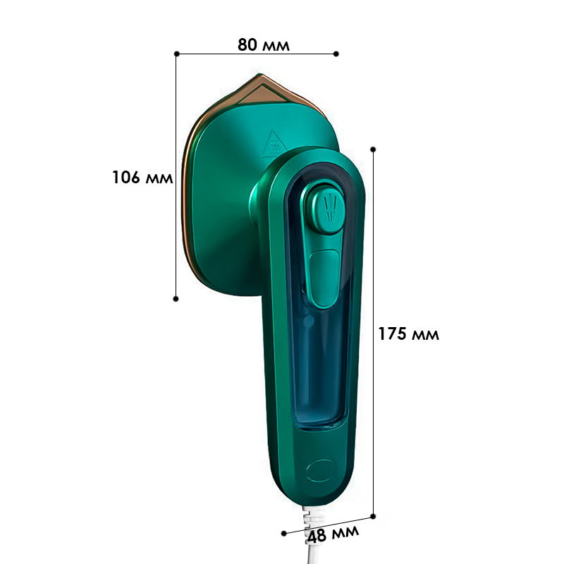 Портативна парова праска ручна відпарювач 0.06л 30Вт Lesko Steam Iron C020 Green