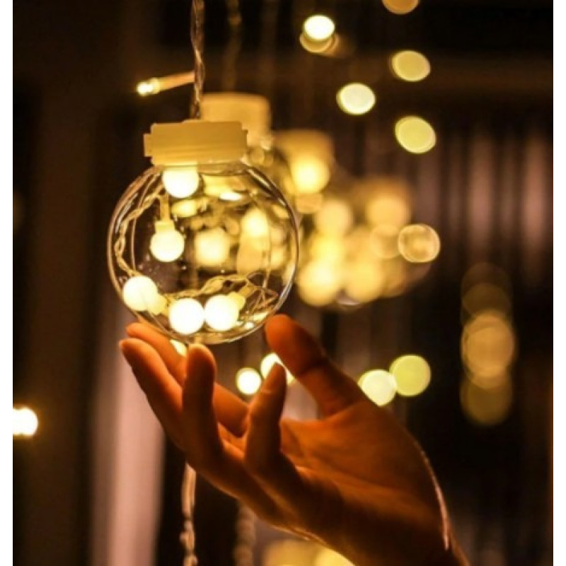 Світлодіодна гірлянда штора Кулька в кульці внутрішня 8 програм 220В RD-070 White