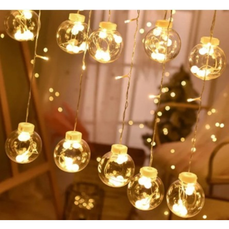 Світлодіодна гірлянда штора Кулька в кульці внутрішня 8 програм 220В RD-070 White