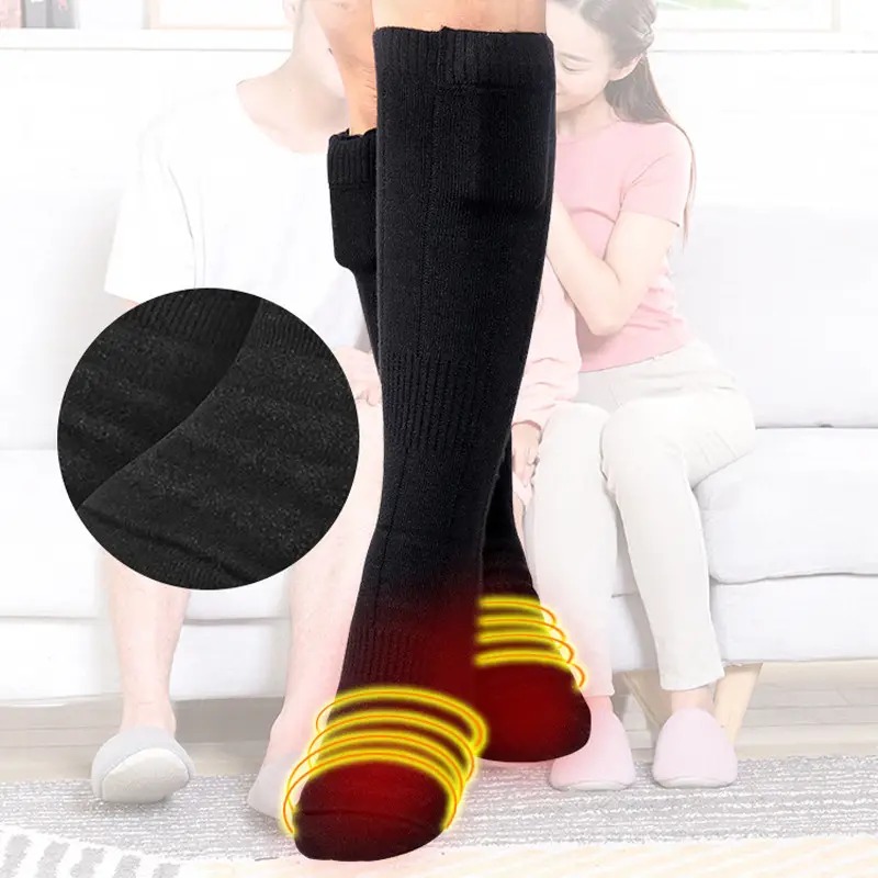 Надтеплі шкарпетки з підігрівом 37 розмір унісекс з акумулятором Lesko YX807 Black