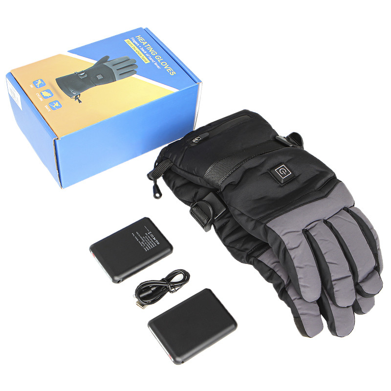 Рукавички з підігрівом для активного відпочинку на осінь-зиму з акумулятором 5000 мА Lesko YX207 Black/gray