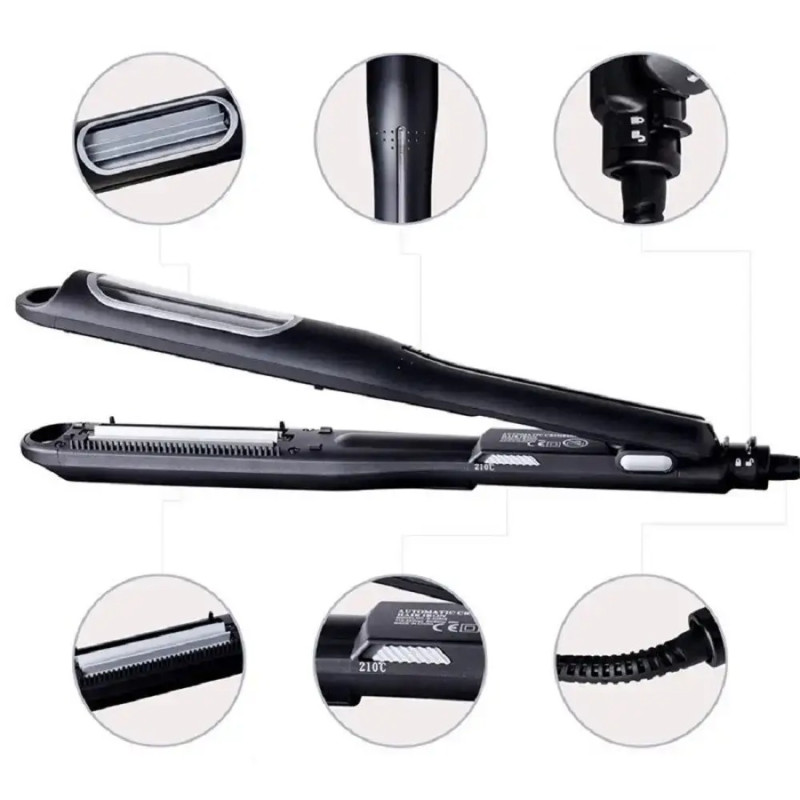 Плойка-автогофре з керамічним покриттям Hair Iron Automatic Crimping XR-8808 Чорний