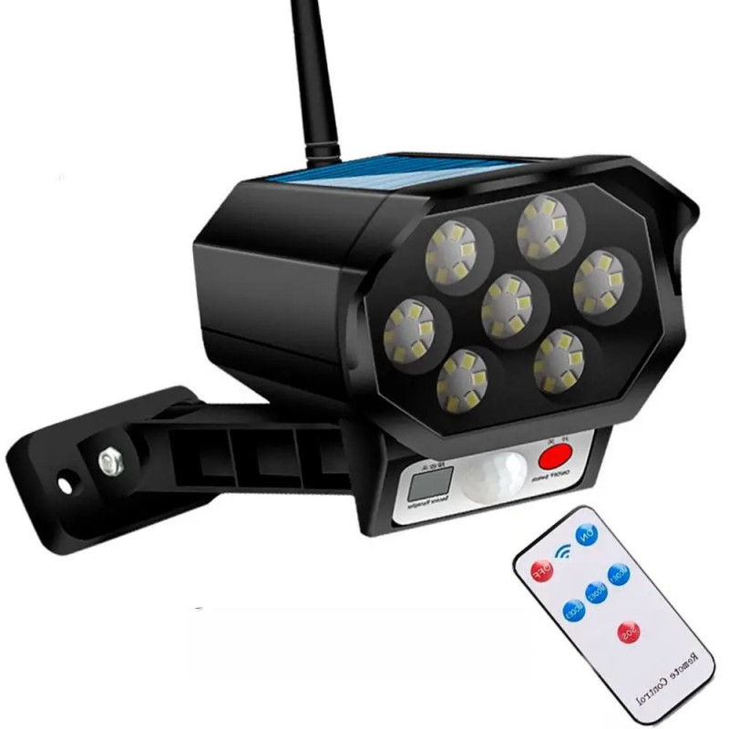 Вуличний LED ліхтар настінний на сонячній батареї у вигляді камери з датчиком руху 42LED BK-36 Black