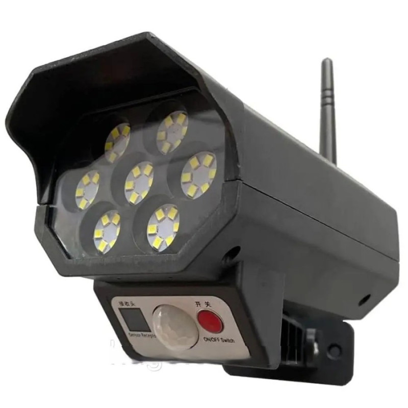 Вуличний LED ліхтар настінний на сонячній батареї у вигляді камери з датчиком руху 42LED BK-36 Black Вуличний LED ліхтар настінний на сонячній батареї у вигляді камери з датчиком руху 42LED BK-36 Black