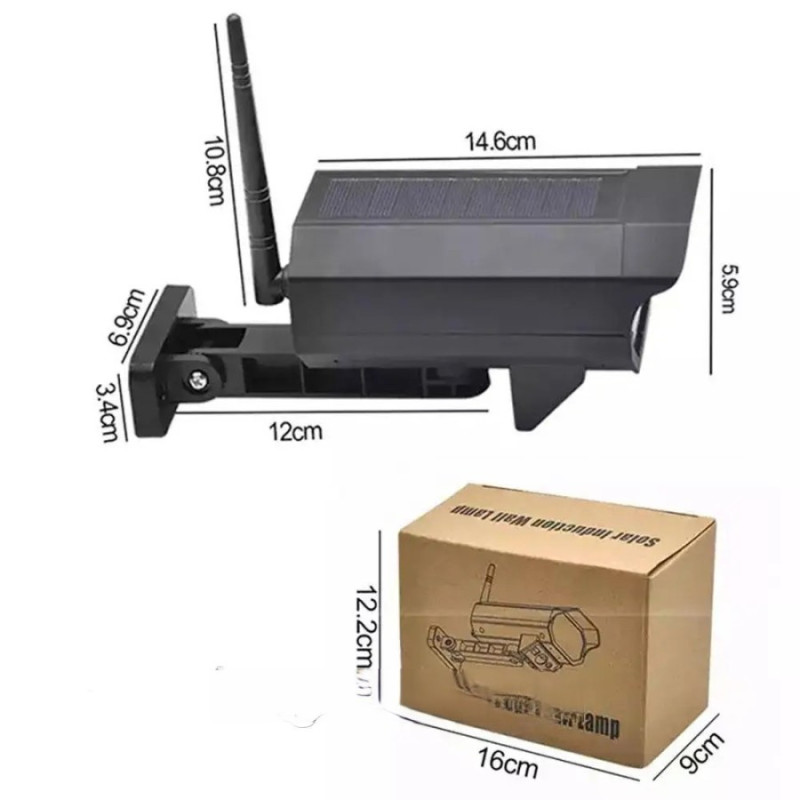 Вуличний LED ліхтар настінний на сонячній батареї у вигляді камери з датчиком руху 42LED BK-36 Black Вуличний LED ліхтар настінний на сонячній батареї у вигляді камери з датчиком руху 42LED BK-36 Black