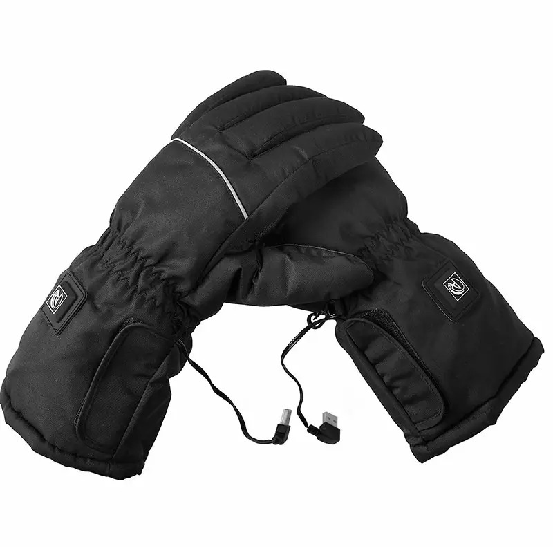 Чоловічі терморукавички USB з підігрівом сверхтеплі з резинкою розмір L 5 Вт Anyuekang 01 Black