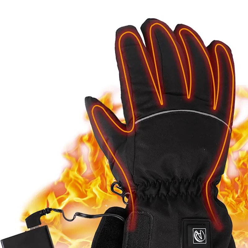 Чоловічі терморукавички USB з підігрівом сверхтеплі з резинкою розмір L 5 Вт Anyuekang 01 Black