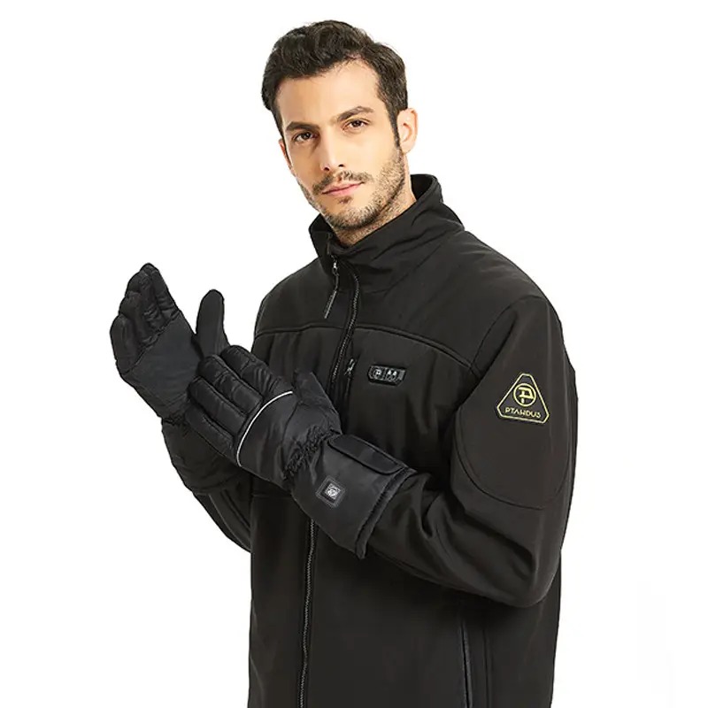 Чоловічі терморукавички USB з підігрівом сверхтеплі з резинкою розмір L 5 Вт Anyuekang 01 Black