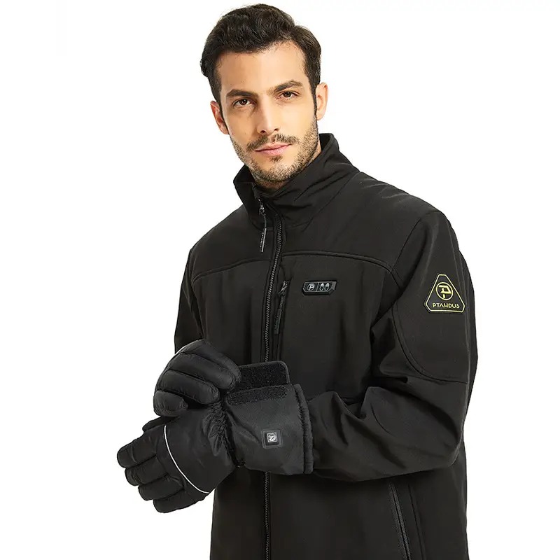 Чоловічі терморукавички USB з підігрівом сверхтеплі з резинкою розмір L 5 Вт Anyuekang 01 Black