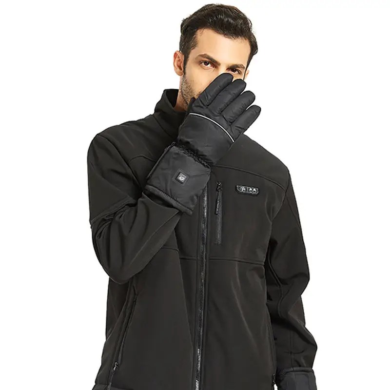 Чоловічі терморукавички USB з підігрівом сверхтеплі з резинкою розмір L 5 Вт Anyuekang 01 Black