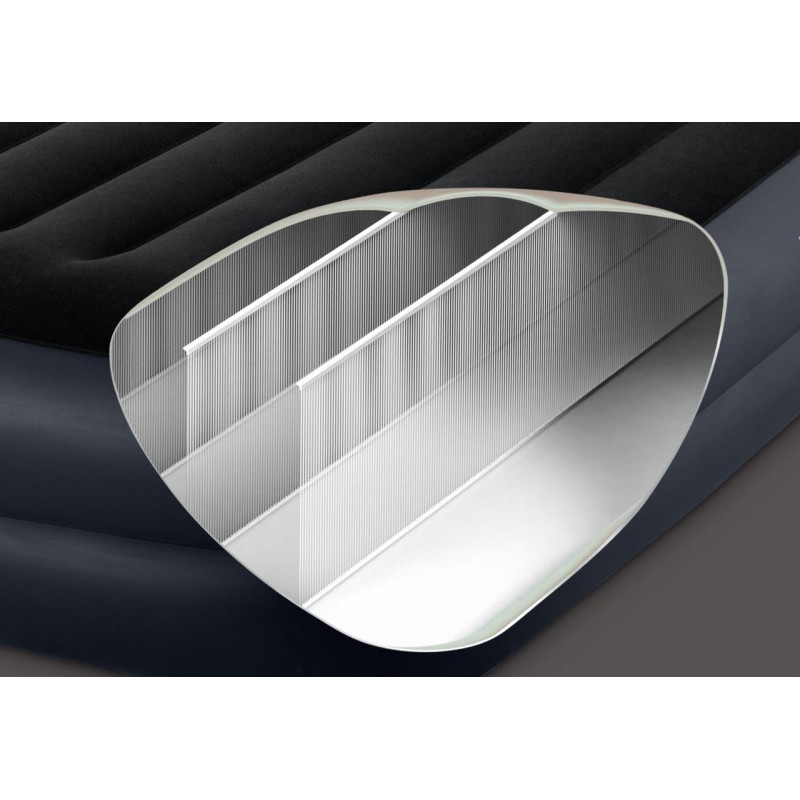 Одномісне надувне ліжко 191 x 99 x 42см, матрац із вбудованим usb-електронасосом  Intex 64122 Black