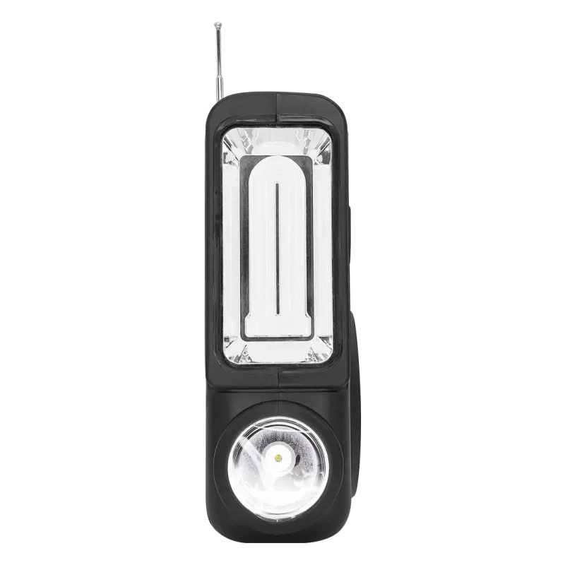 Багатофункціональний LED ліхтар із сонячною панеллю, радіо, MP3 плеєр, функцією повербанку та 1 лампочкою Cclamp CL-830 4000mAh Bluetooth Чорний