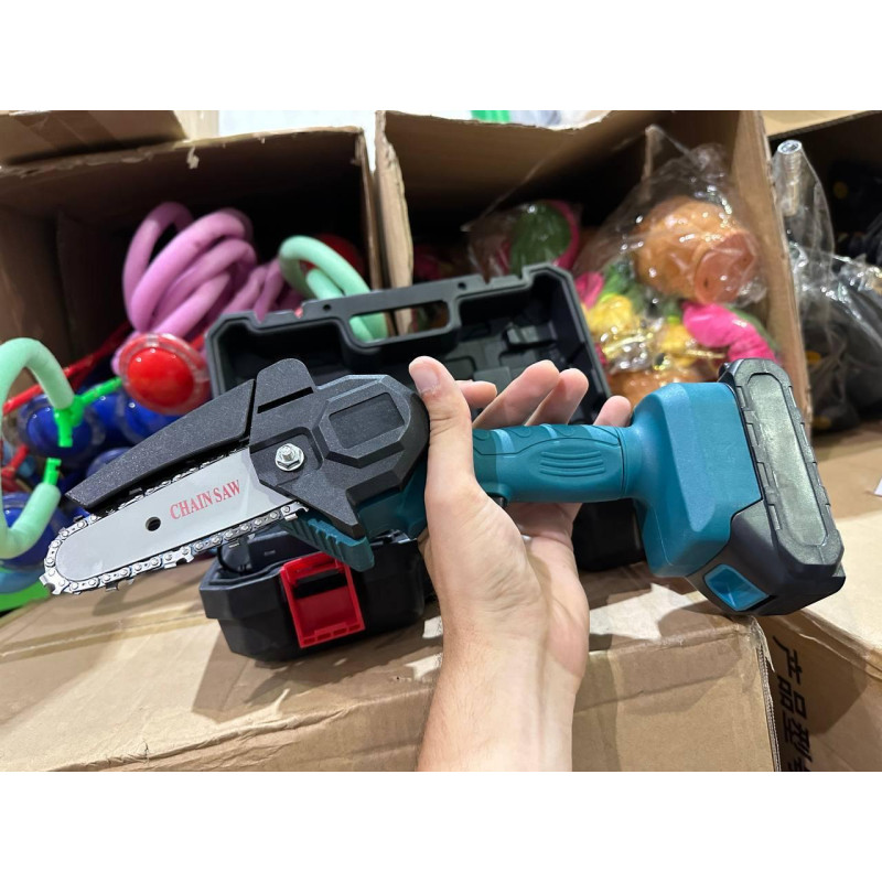 Ланцюгова міні-пила з двома акумуляторами в кейсі багатофункціональна 2000мАч Supretto Blue