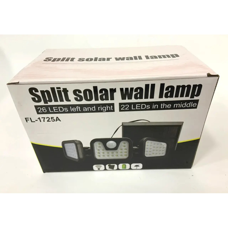 Сенсорний LED прожектор вуличний із сонячною панеллю FL-1725A Чорний