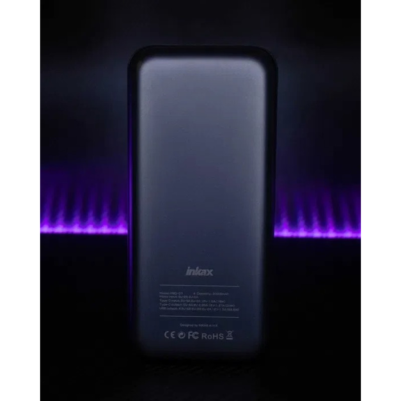 Портативний зарядний пристрій павербанк PD+QC 3.0 10 000mAh з РК-цифровим дисплеем 22.5W Inkax PBQ-06 Black