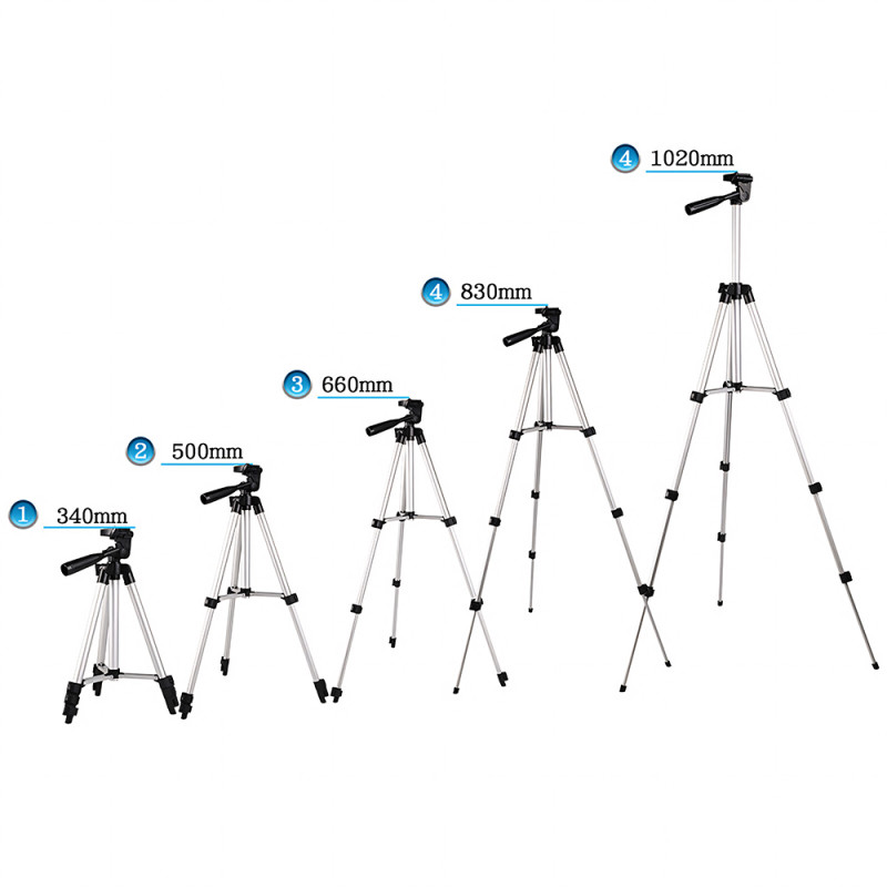 Штатив розкладний трипод тринога 70 см з пультом, bluetooth, тримачем для смартфона і фотоапарата dk-3888 Silver