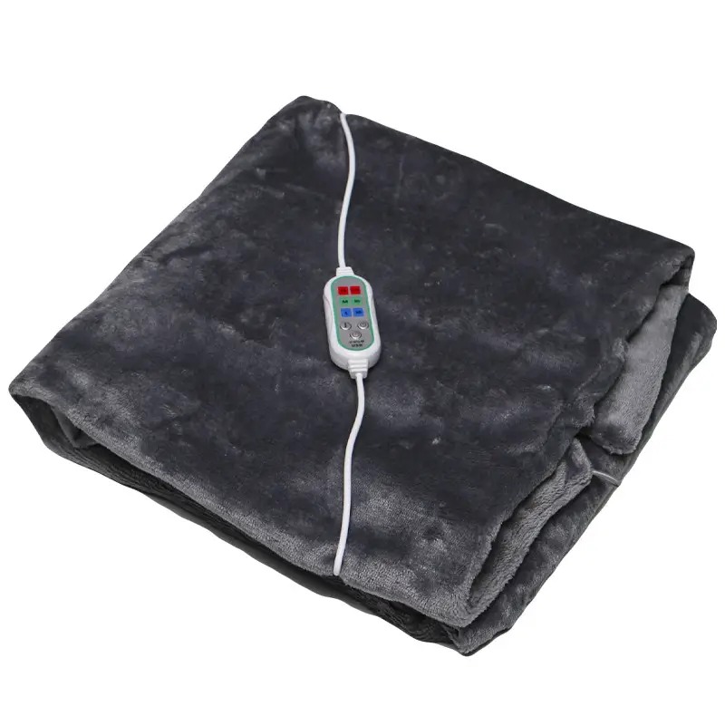 Електричний плед шаль-ковдра з підігрівом 3 режими роботи таймер Lesko 100*65 Gray