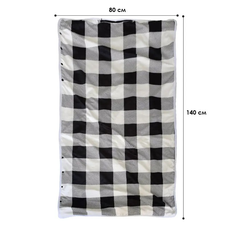 Електричний плед шаль флісовий 3 режими роботи та таймер Lesko 140*80см Black/White