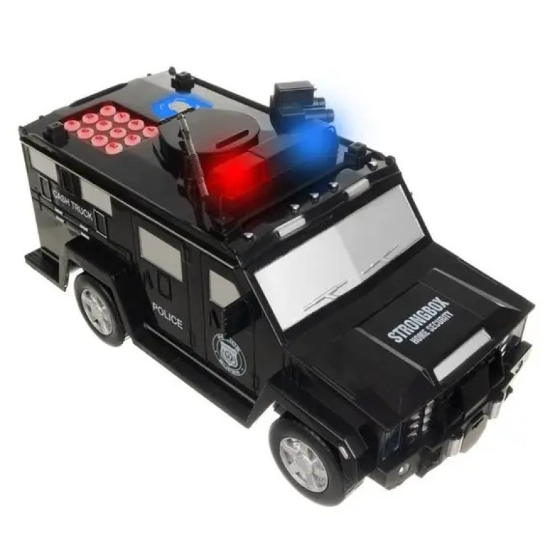 Дитячий сейф скарбничка з кодовим замком Машина поліції Hummer Piggy bank 143 Black