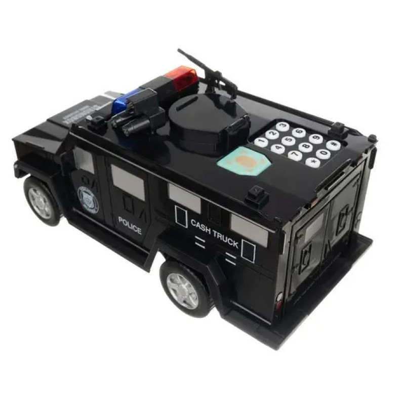 Дитячий сейф скарбничка з кодовим замком Машина поліції Hummer Piggy bank 143 Black
