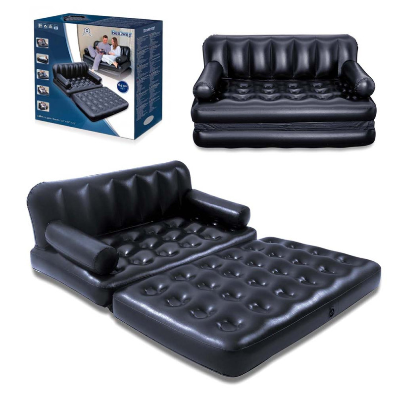 Надувний диван ліжко трансформер вініл 5в1 188х152х64см до 295кг Bestway 75056 Black