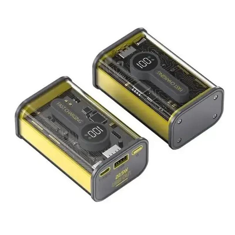 Портативна зарядка Power Bank 20000 mAh 22,5W з індикатором рівня заряду KP-25 Black/Gold