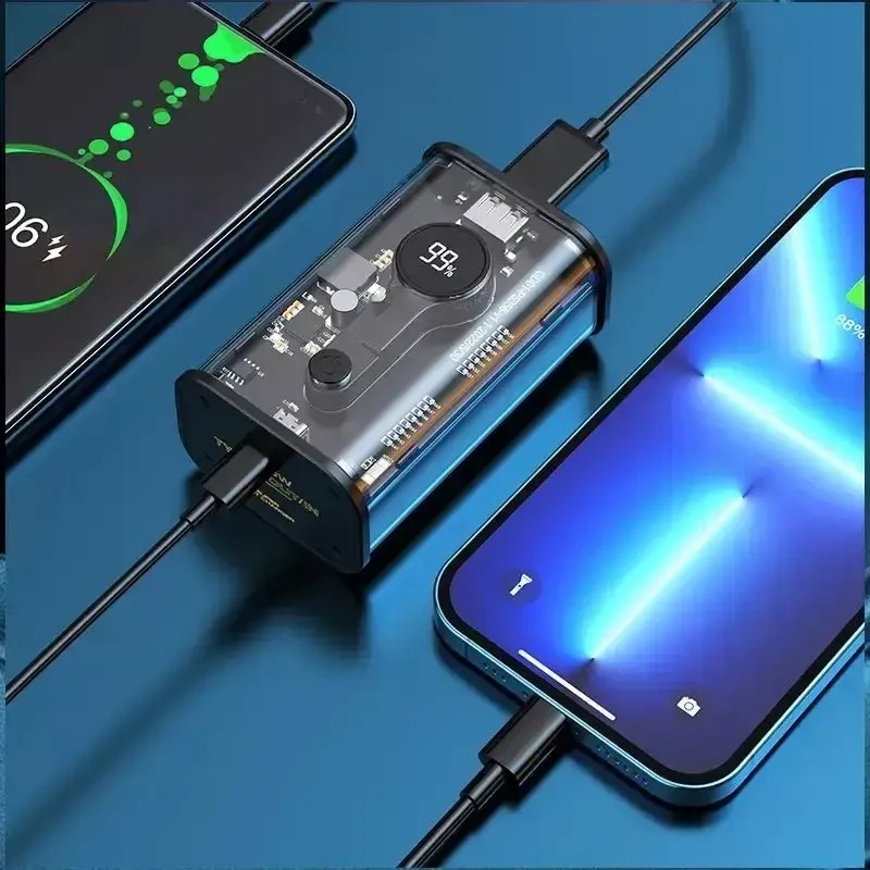 Портативна зарядка Power Bank 20000 mAh 22,5W з індикатором рівня заряду KP-25 Black/Gold