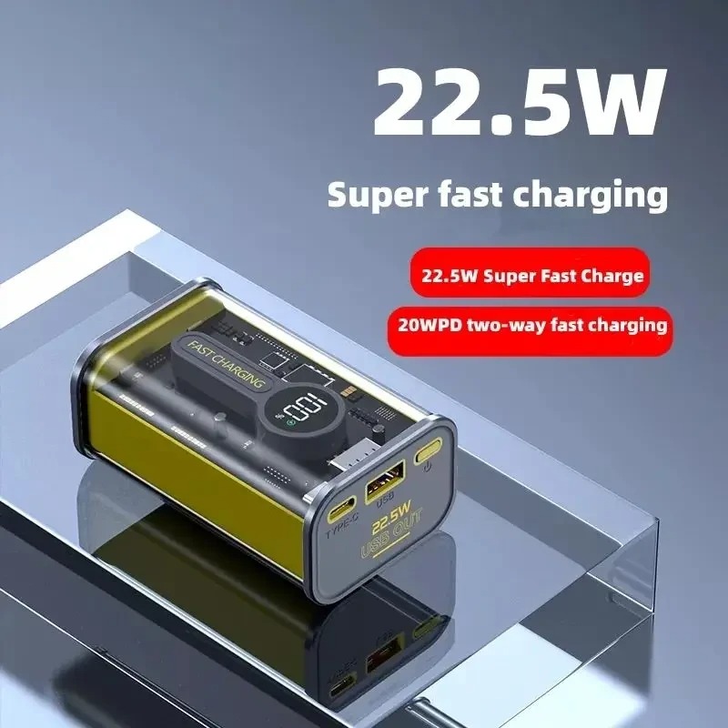 Портативна зарядка Power Bank 20000 mAh 22,5W з індикатором рівня заряду KP-25 Black/Gold