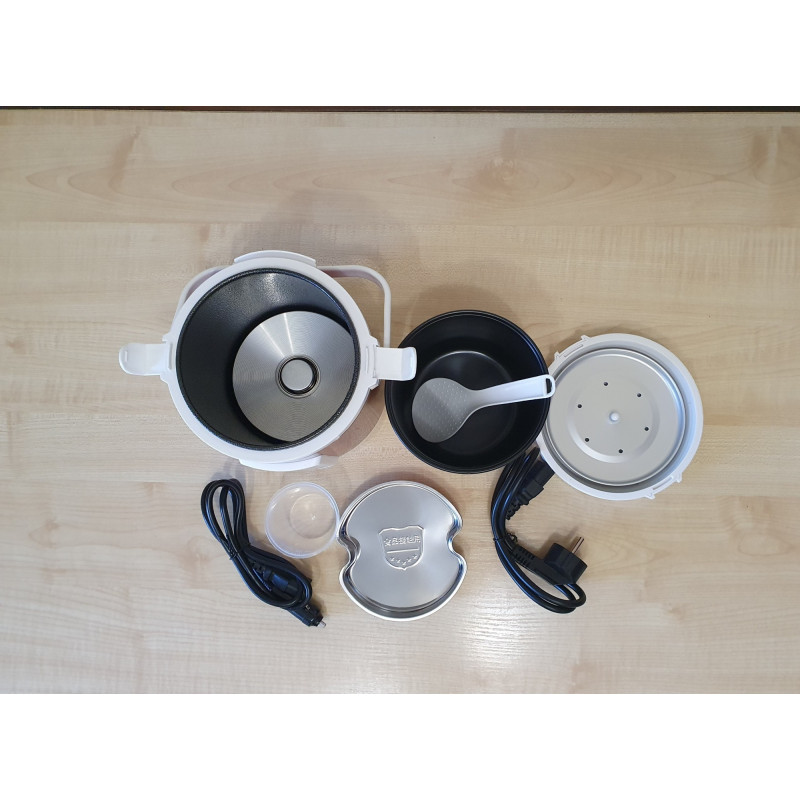 Автомобільна мультиварка для далекобійника 1.6л 180Вт 12/24В DMWD White/Silver Автомобільна мультиварка для далекобійника 1.6л 180Вт 12/24В DMWD White/Silver