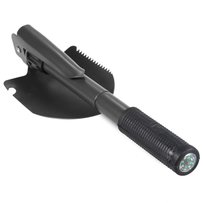 Лопата туристична складна з чохлом компасом 4 в 1 кирка пилка відкривачка Lesko LS1001 Black Лопата туристична складна з чохлом компасом 4 в 1 кирка пилка відкривачка Lesko LS1001 Black