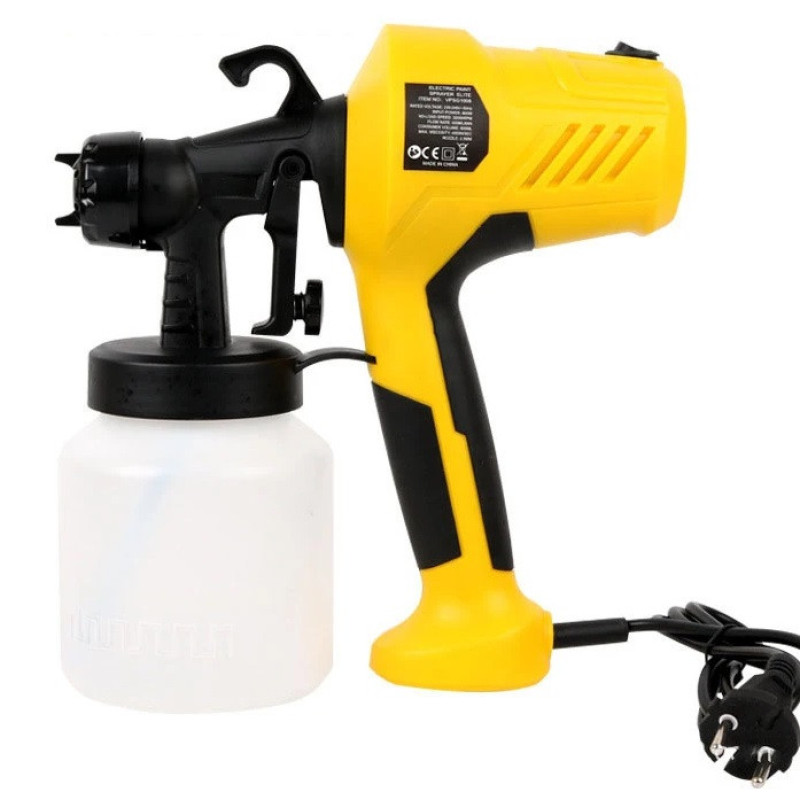 Електричний фарборозпилювач провідний ручний резервуар 0.8 л 500Вт Electric Paint Sprayer Elite Yellow Електричний фарборозпилювач провідний ручний резервуар 0.8 л 500Вт Electric Paint Sprayer Elite Yellow