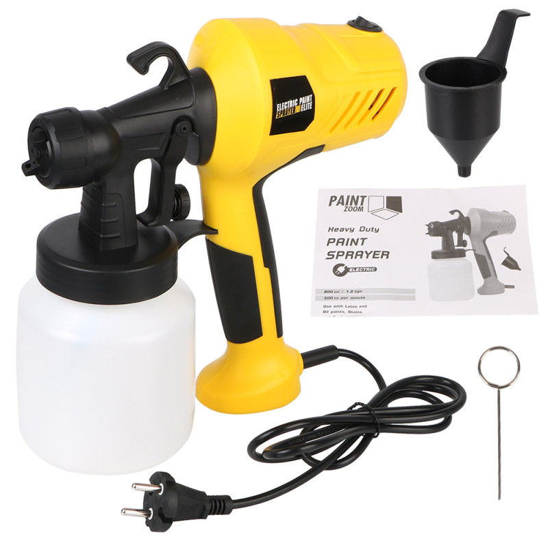Електричний фарборозпилювач провідний ручний резервуар 0.8 л 500Вт Electric Paint Sprayer Elite Yellow Електричний фарборозпилювач провідний ручний резервуар 0.8 л 500Вт Electric Paint Sprayer Elite Yellow