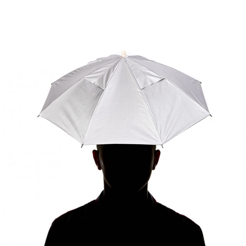 Зонт на голову защитный головной убор шляпа для рыбака дачи пикника 64 см LEO Blue