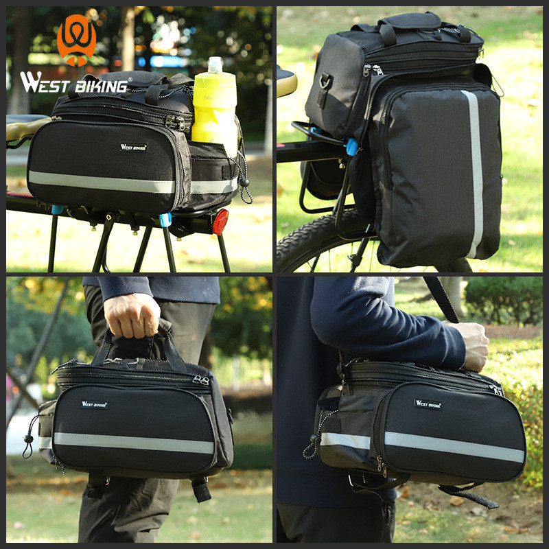 Сумка 3 в 1 на багажник велосипеда розкладна сумка-штани West Biking PRO 1298 Black