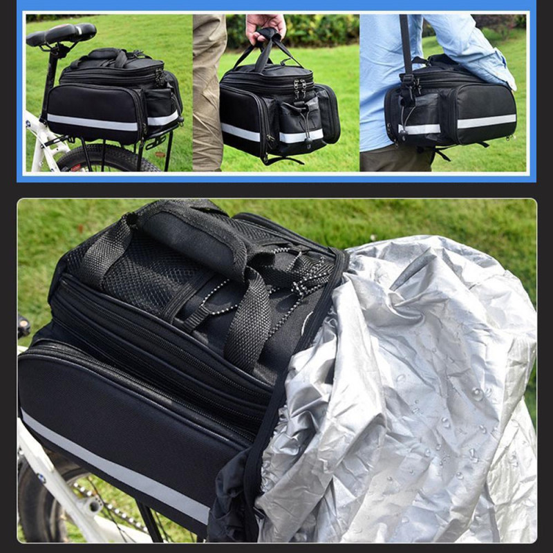 Сумка 3 в 1 на багажник велосипеда розкладна сумка-штани West Biking PRO 1298 Black