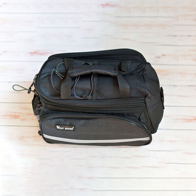 Сумка 3 в 1 на багажник велосипеда розкладна сумка-штани West Biking PRO 1298 Black
