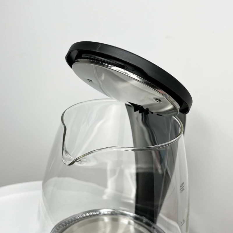 Електрочайник скляний 2200 w 1,8л з LED підсвічуванням Rainberg RB-2250 Black Електрочайник скляний 2200 w 1,8л з LED підсвічуванням Rainberg RB-2250 Black