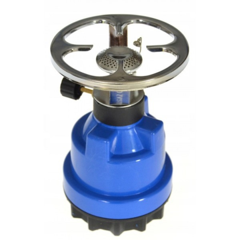 Туристичний пальник газовий із п'єзопідпалом під газовий балончик для природи 5000 Вт MONGAZ SL-1021 Blue