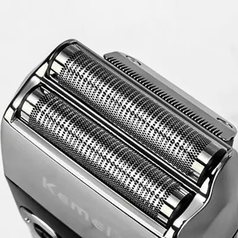 Електробритва сіткова з 2 головками та дисплеєм акумуляторна Kemei KM-2028 Silver