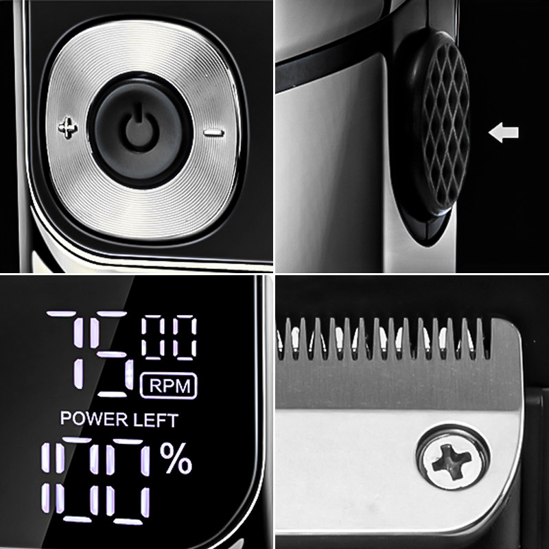 Електробритва сіткова з 2 головками та дисплеєм акумуляторна Kemei KM-2028 Silver