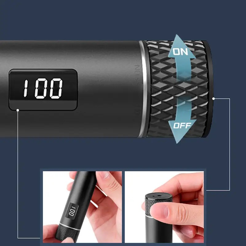 Машинка для стрижки волосся акумуляторний тример з дисплеєм та 3 насадками Kemei KM-1943 Black